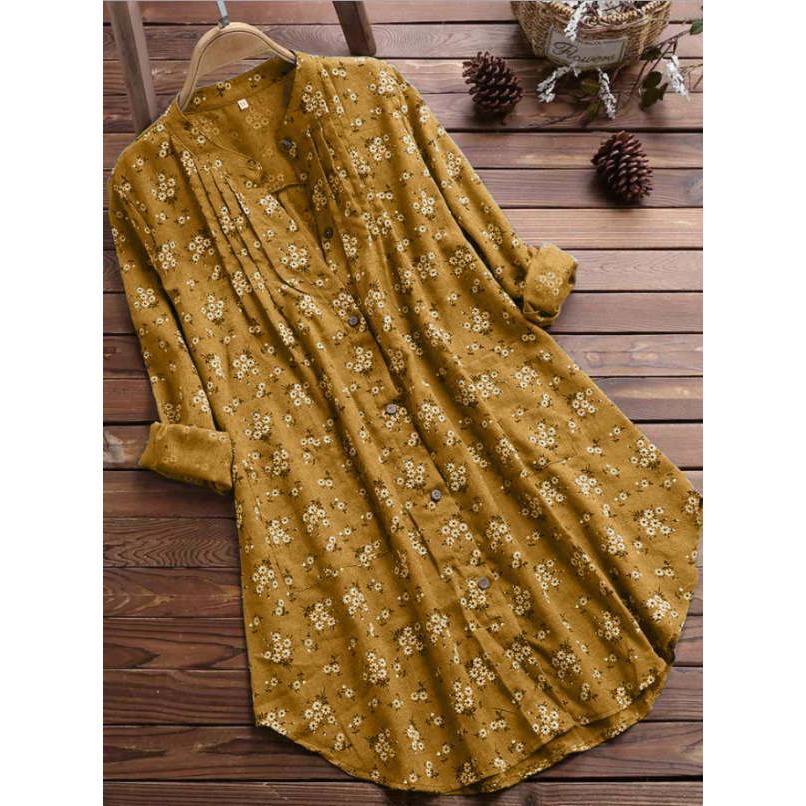 sandy liang フラワー シャツ ロング ワンピース花柄 美品 sandy liang フラワー シャツ ロング ワンピース花柄 美品