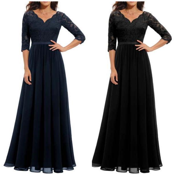 Ａタイプ  パーティードレス 肩レース マキシ丈 ワンピース ノースリーブ  Aライン 無地 レディース 七五三 成人式 卒業式 入学式  服宅 |  | 13