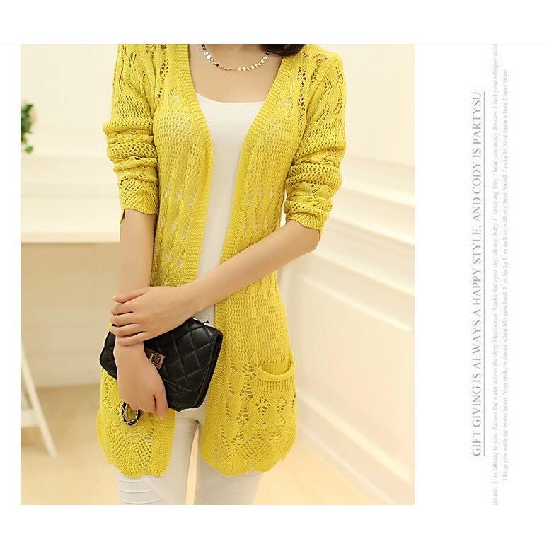 カーディガン レディース  レース 透かし編み サマーニット 長袖 UV対策 |  | 10
