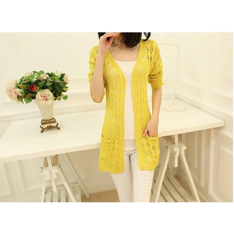 カーディガン レディース  レース 透かし編み サマーニット 長袖 UV対策 |  | 12