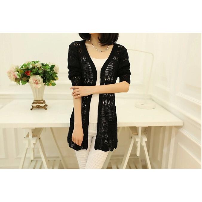 カーディガン レディース  レース 透かし編み サマーニット 長袖 UV対策 |  | 14