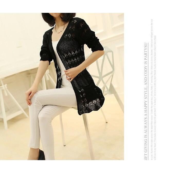 カーディガン レディース  レース 透かし編み サマーニット 長袖 UV対策 |  | 15