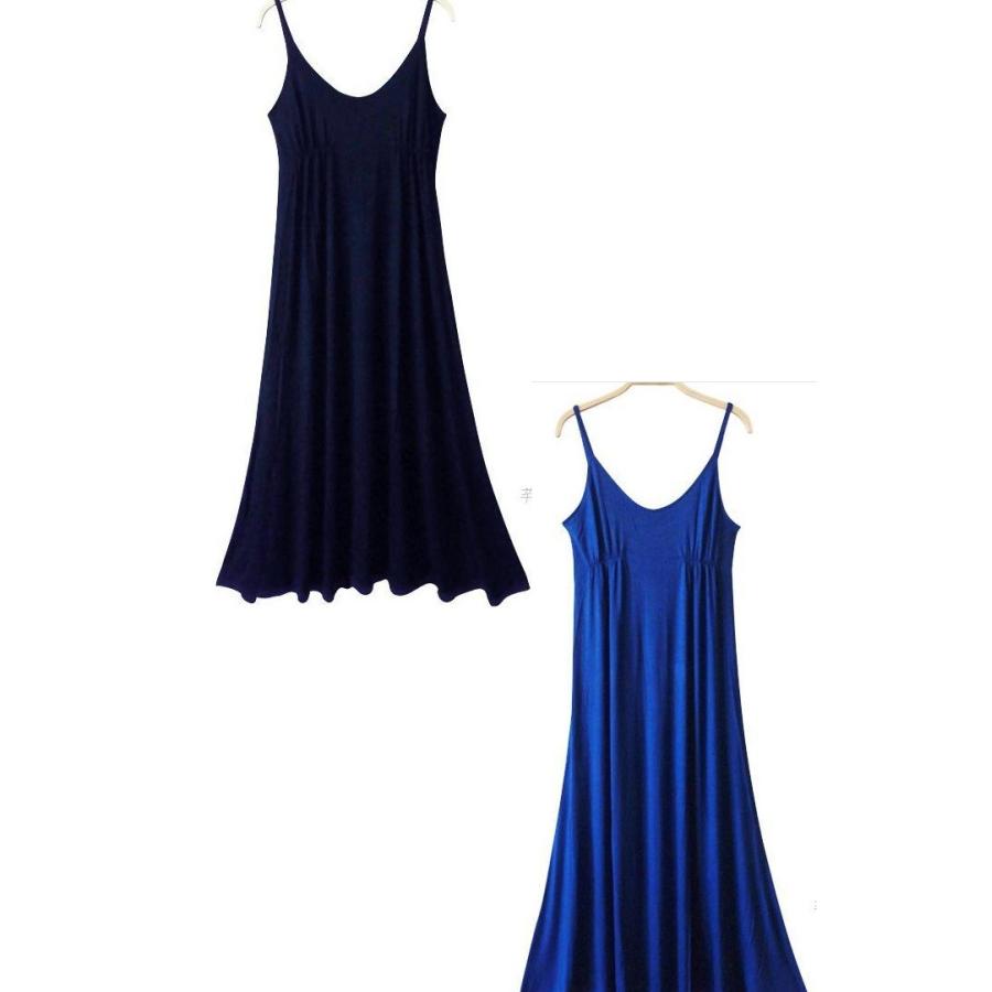 マキシワンピース ノースリーブ リゾート 体型カバー フレアスカート ロング丈  レディース |  | 09