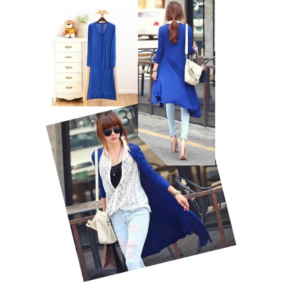 カーディガン ロングカーディガン シフォン 長袖 ロング丈 紫外線対策 UV対策 サマーカーディガン レディース |  | 02