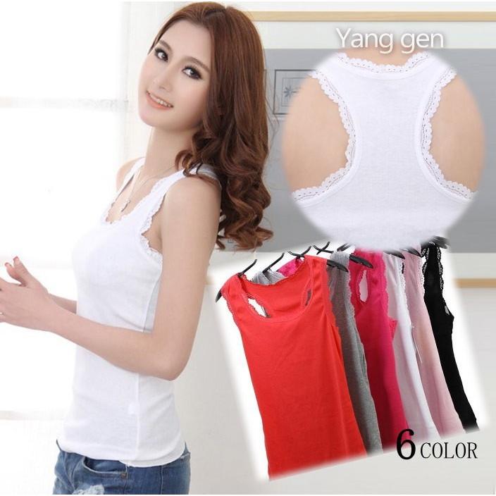 タンクトップ Yバック キャミソール インナー ノースリーブ 無地 トップス レース レイヤード ロング丈 シンプル 秋在庫限り ポッキリ価格 | 