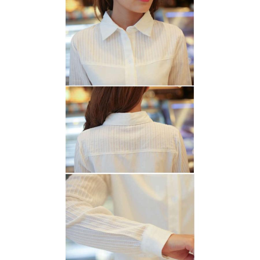シャツ ブラウス フリル スタンドカラートップス 長袖 ホワイト 白 ビジネス 通勤 OL きれいめ |  | 04