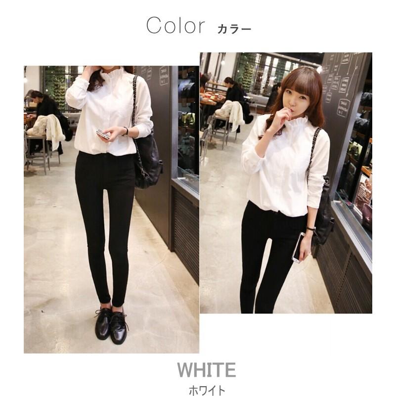 シャツ ブラウス フリル スタンドカラートップス 長袖 ホワイト 白 ビジネス 通勤 OL きれいめ |  | 09