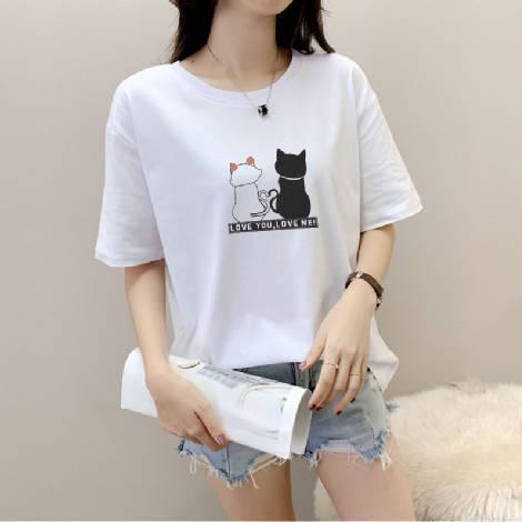 Tシャツ レディース 半袖 Vネック カットソー 半袖 ワンポイント |  | 03