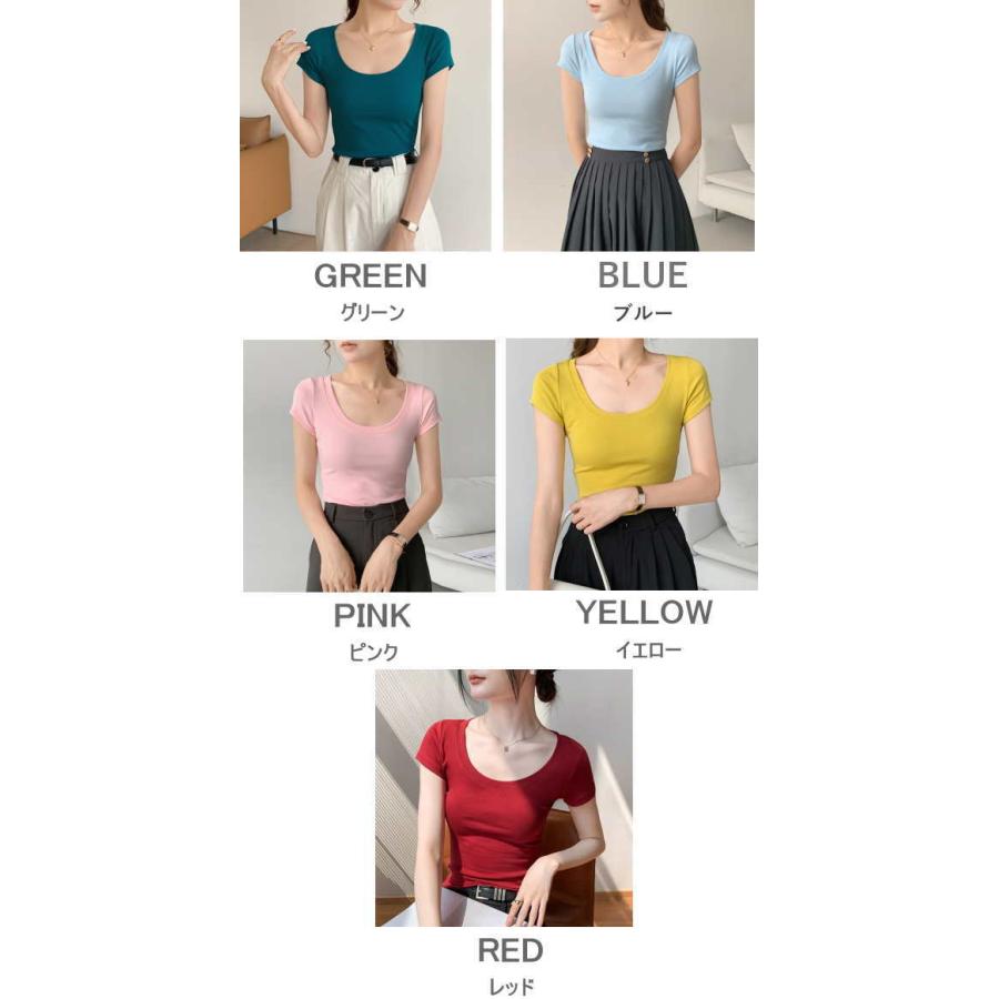 Tシャツ レディース 半袖 Vネック カットソー 半袖 ワンポイント |  | 03