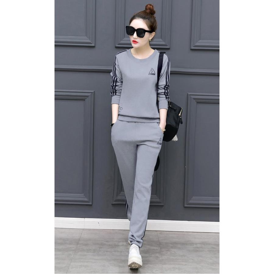 セットアップ 上下セット Tシャツ 部屋着 長袖 カジュアル 2点セット カットソー 長ズボン レディース |  | 08