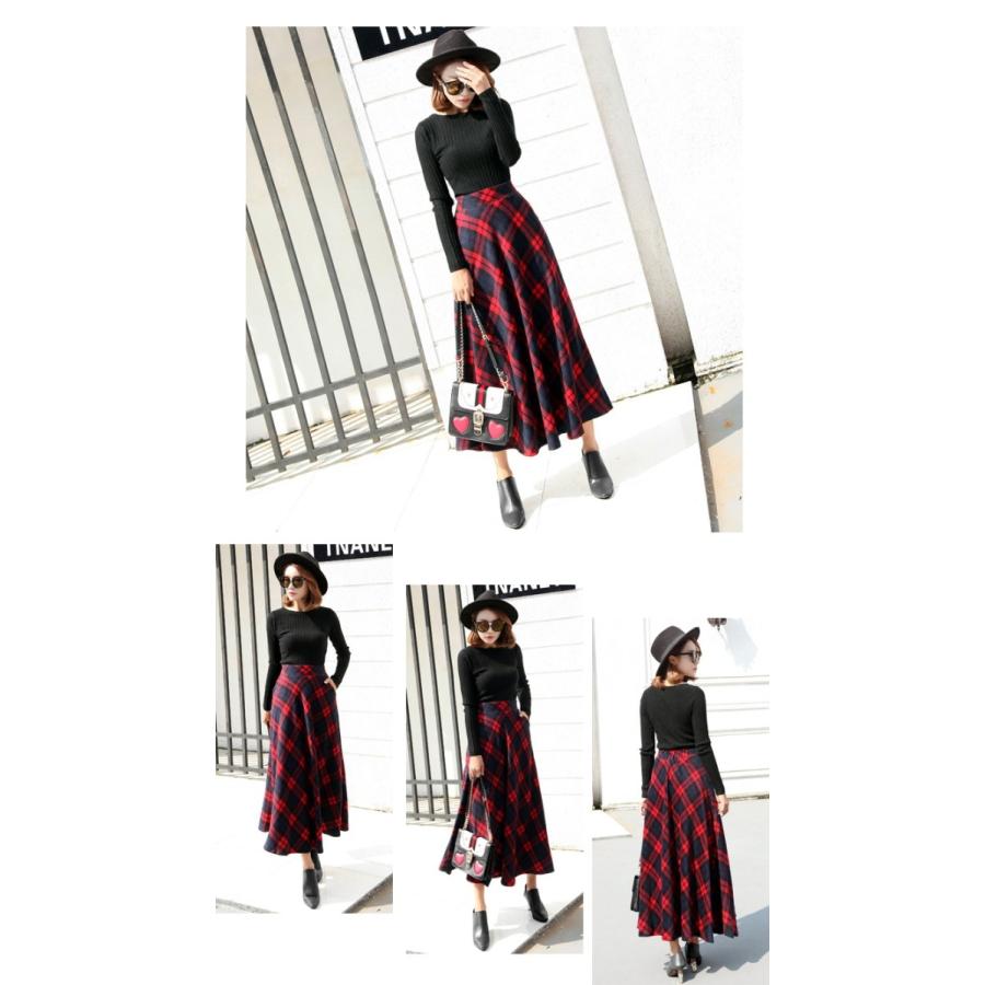 スカート ロングスカート レディース チェック柄 ミモレ丈 膝丈マキシ丈 Aライン フレアスカート |  | 03