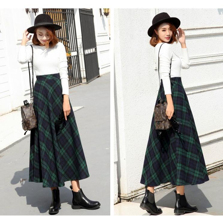 スカート ロングスカート レディース チェック柄 ミモレ丈 膝丈マキシ丈 Aライン フレアスカート |  | 06