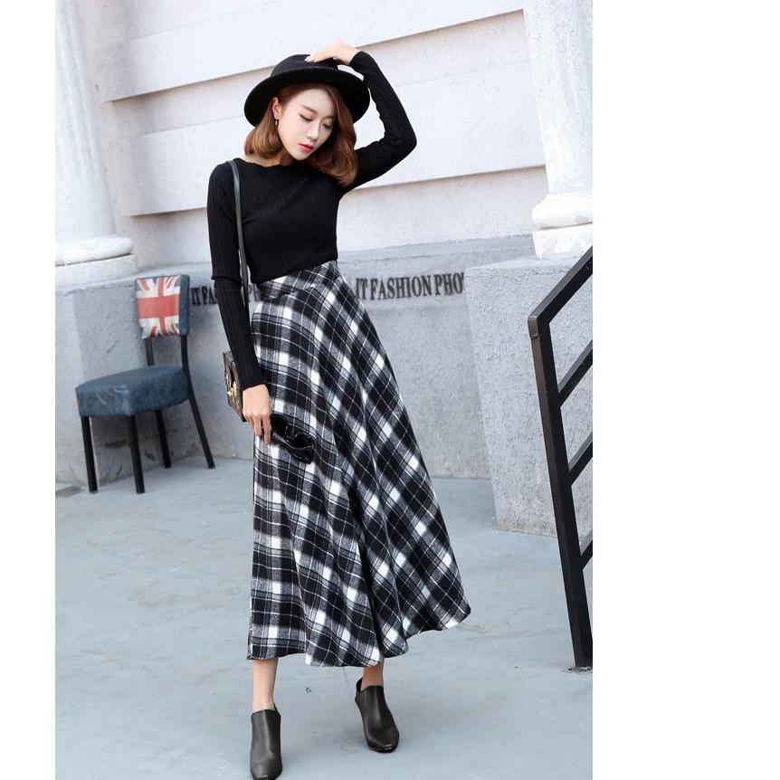 スカート ロングスカート レディース チェック柄 ミモレ丈 膝丈マキシ丈 Aライン フレアスカート |  | 07