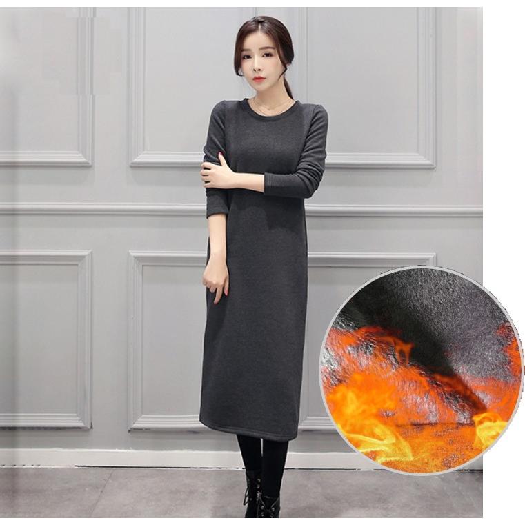 ワンピース レディース ロングワンピース 裏起毛 厚手 無地 長袖 タイト ワンピ 防寒 暖かい宅 |  | 07