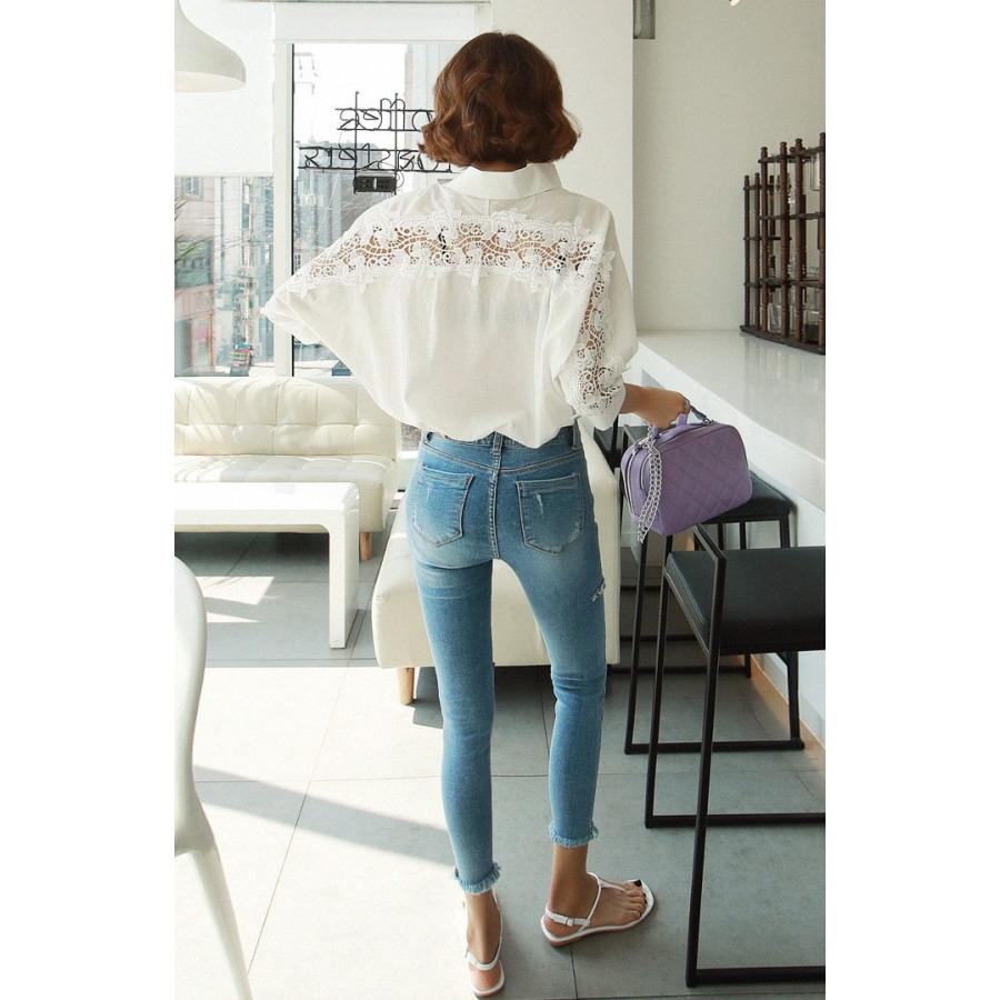 tシャツ Tシャツ シャツ ブラウス レース バックレース 背中魅せ