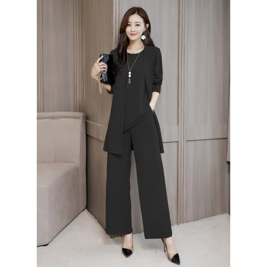 セットアップ パンツドレス レディース 3点セット ノースリーブ カーディガン ワイドパンツ フォーマル   七五三 成人式 卒業式 入学式宅 |  | 10