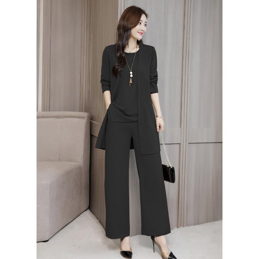 セットアップ パンツドレス レディース 3点セット ノースリーブ カーディガン ワイドパンツ フォーマル   七五三 成人式 卒業式 入学式宅 |  | 11