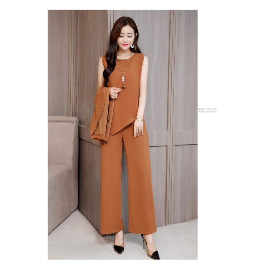 セットアップ パンツドレス レディース 3点セット ノースリーブ カーディガン ワイドパンツ フォーマル   七五三 成人式 卒業式 入学式宅 |  | 03