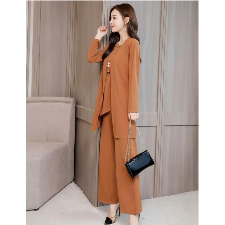 セットアップ パンツドレス レディース 3点セット ノースリーブ カーディガン ワイドパンツ フォーマル   七五三 成人式 卒業式 入学式宅 |  | 04