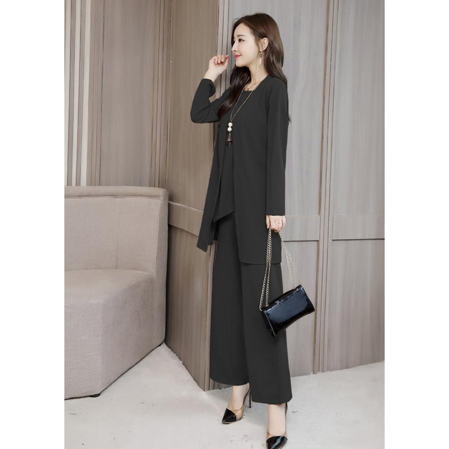 セットアップ パンツドレス レディース 3点セット ノースリーブ カーディガン ワイドパンツ フォーマル   七五三 成人式 卒業式 入学式宅 |  | 07