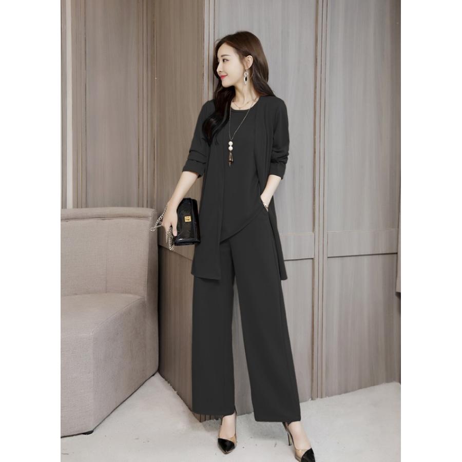 セットアップ パンツドレス レディース 3点セット ノースリーブ カーディガン ワイドパンツ フォーマル   七五三 成人式 卒業式 入学式宅 |  | 09