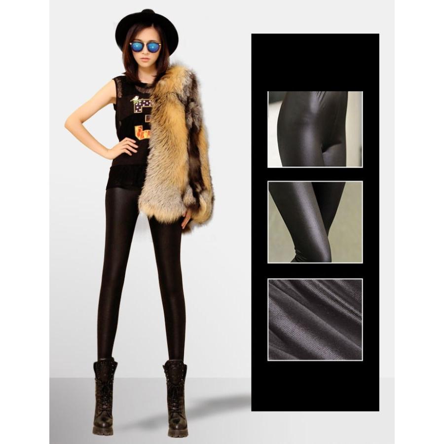 レギンス レディース 裏起毛 厚手 PUレザー フェイクレザー  レギパン スキニー  防寒 黒 |  | 06