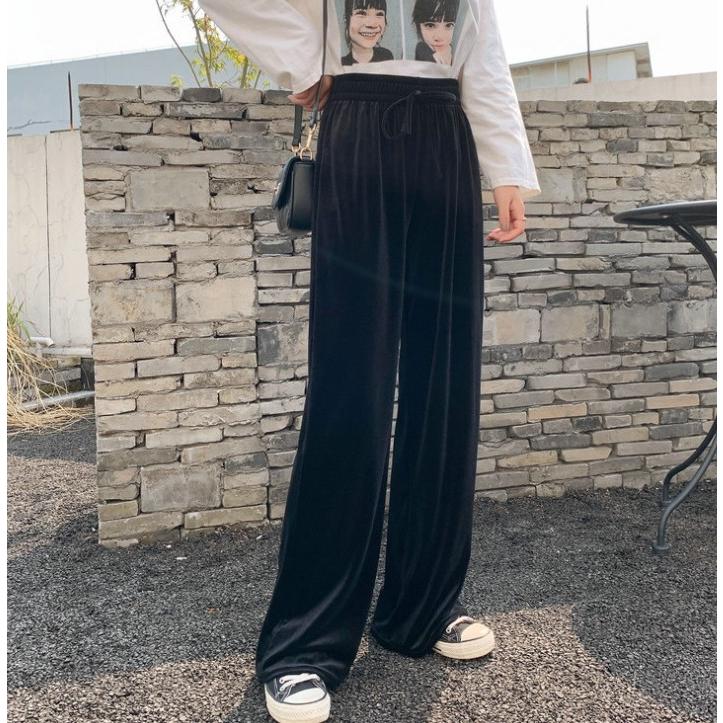 ボトムス ワイドパンツ ベロア パンツ ウエストゴム ルームパンツ ゆったり レディース  体型カバー |  | 11