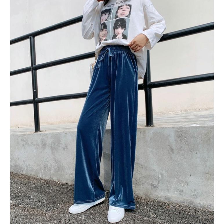 ボトムス ワイドパンツ ベロア パンツ ウエストゴム ルームパンツ ゆったり レディース  体型カバー |  | 12
