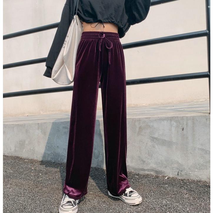 ボトムス ワイドパンツ ベロア パンツ ウエストゴム ルームパンツ ゆったり レディース  体型カバー |  | 16