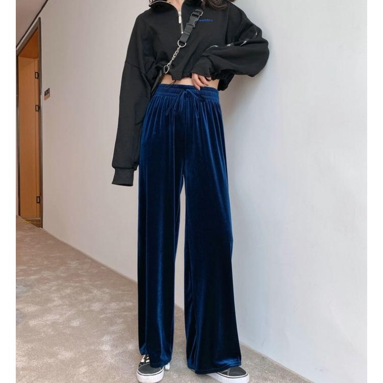 ボトムス ワイドパンツ ベロア パンツ ウエストゴム ルームパンツ ゆったり レディース  体型カバー |  | 07
