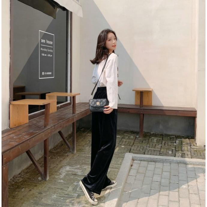 ボトムス ワイドパンツ ベロア パンツ ウエストゴム ルームパンツ ゆったり レディース  体型カバー |  | 09