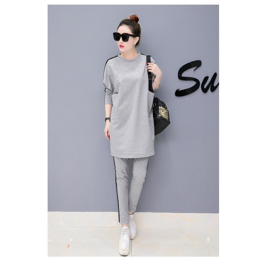 セットアップ 上下セット Tシャツ レディース 部屋着 長袖 カジュアル 2点セット カットソー 長ズボン |  | 05