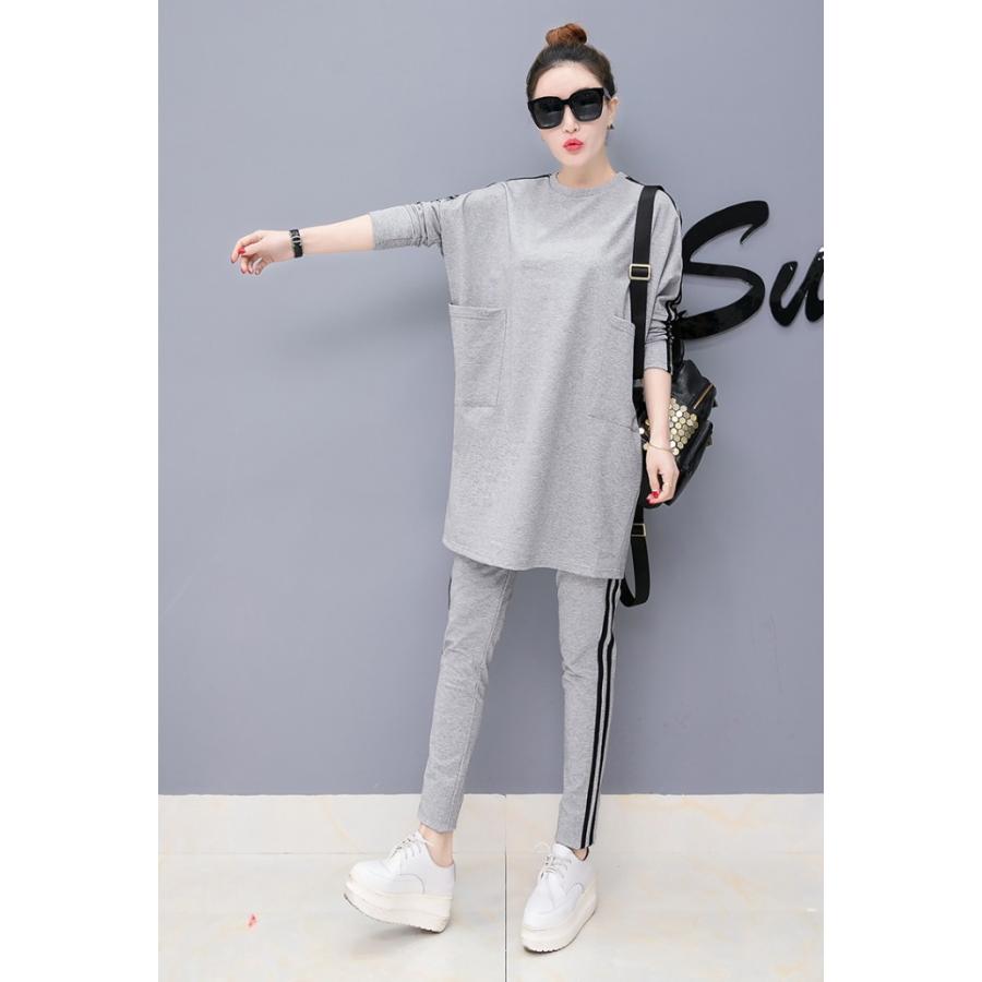 セットアップ 上下セット Tシャツ レディース 部屋着 長袖 カジュアル 2点セット カットソー 長ズボン |  | 06