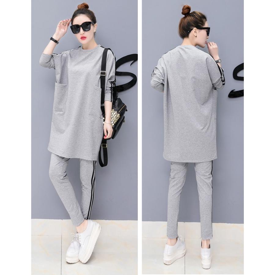 セットアップ 上下セット Tシャツ レディース 部屋着 長袖 カジュアル 2点セット カットソー 長ズボン |  | 07