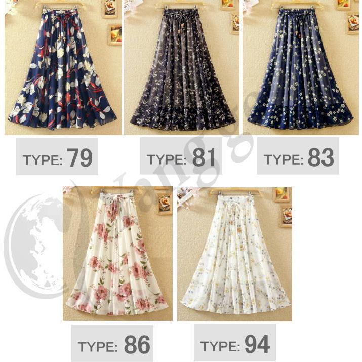 マキシスカート  フレアワンピース シフォン フラワー 花柄  マキシ丈 ロング丈スカート レディース |  | 12