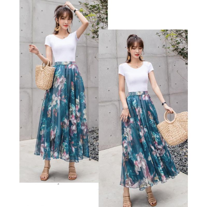ロングスカート 花柄 マキシ丈スカート フレアスカート ロング