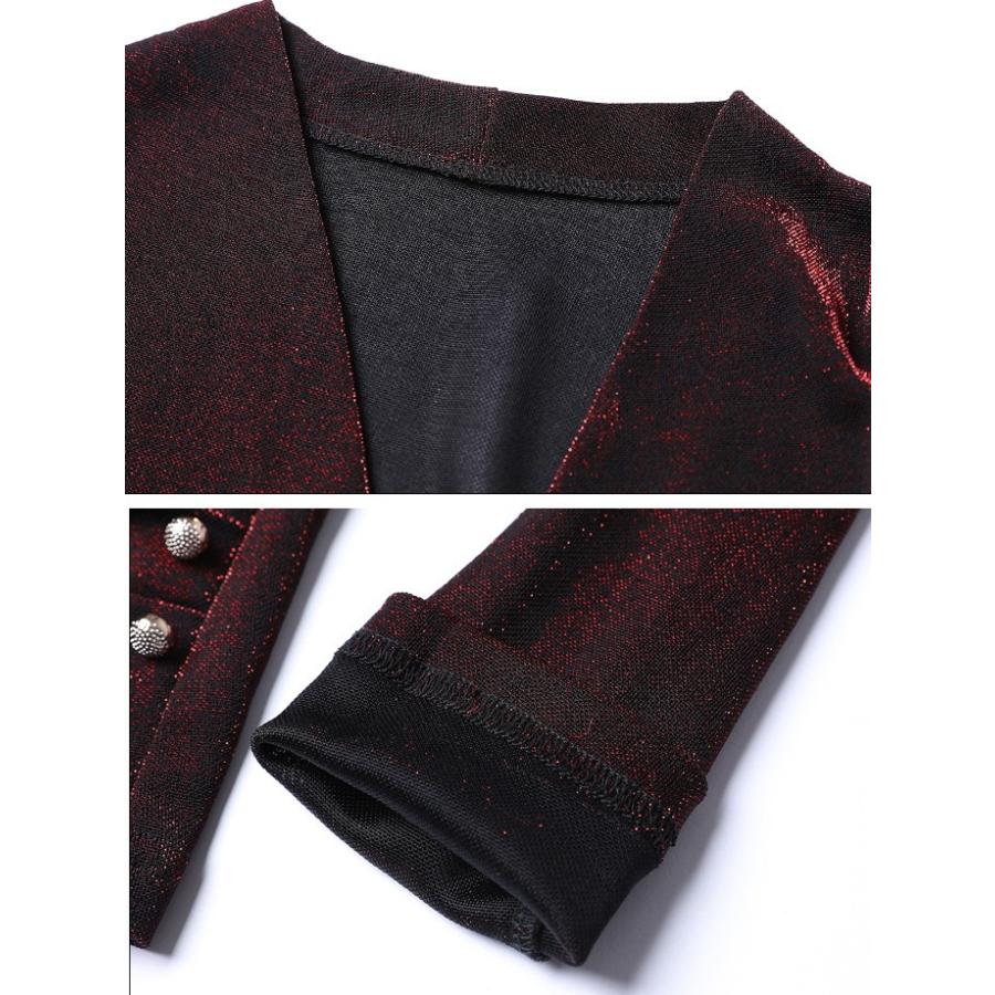 カットソー 裏起毛 厚手 Vネック カシュクール ドレープ ラメ 長袖 無地 トップス 2タイプ レディース |  | 14