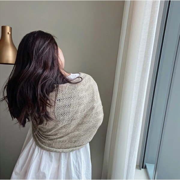 ニットカーディガン 6way  ポンチョ  ボレロ 大判 ストール ショール 足掛け uv対策 フェイクカシミア |  | 09