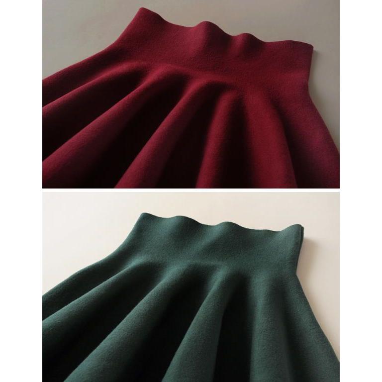 スカート フレア スカート Aライン ミニ 無地 柄 チェック柄 千鳥格子 ニット |  | 04