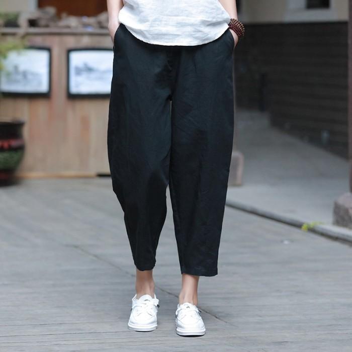 クロップドパンツ リネン調 アンクルパンツ サルエルパンツ テーパードパンツ レディース 無地 ボトムス 9分丈 パンツ |  | 11