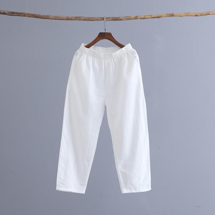 クロップドパンツ リネン調 アンクルパンツ サルエルパンツ テーパードパンツ レディース 無地 ボトムス 9分丈 パンツ |  | 13