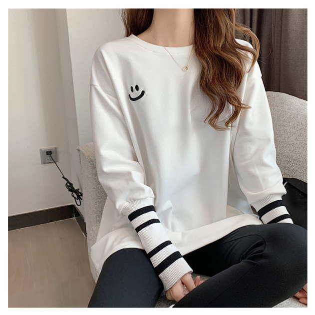 ボーダーロングTシャツ レディース カットソー プルオーバー トップス 長袖 半袖 クルーネック シンプル カジュアル |  | 12