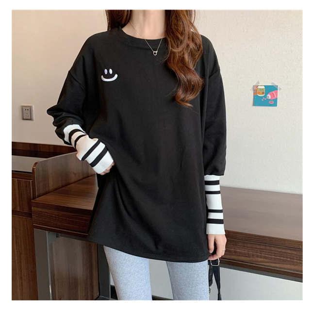 ボーダーロングTシャツ レディース カットソー プルオーバー トップス 長袖 半袖 クルーネック シンプル カジュアル |  | 13