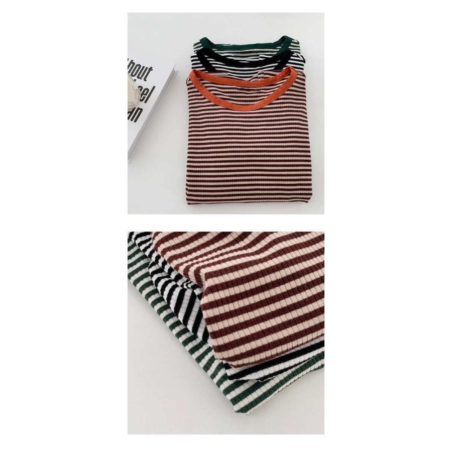 ボーダーロングTシャツ レディース カットソー プルオーバー トップス 長袖 半袖 クルーネック シンプル カジュアル |  | 17