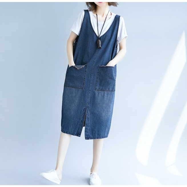 デニム サロペットワンピース  レディース ジャンパースカート キャミワンピ ノースリーブ ゆったり |  | 04