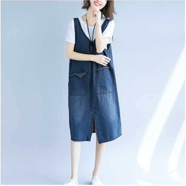 デニム サロペットワンピース  レディース ジャンパースカート キャミワンピ ノースリーブ ゆったり |  | 07