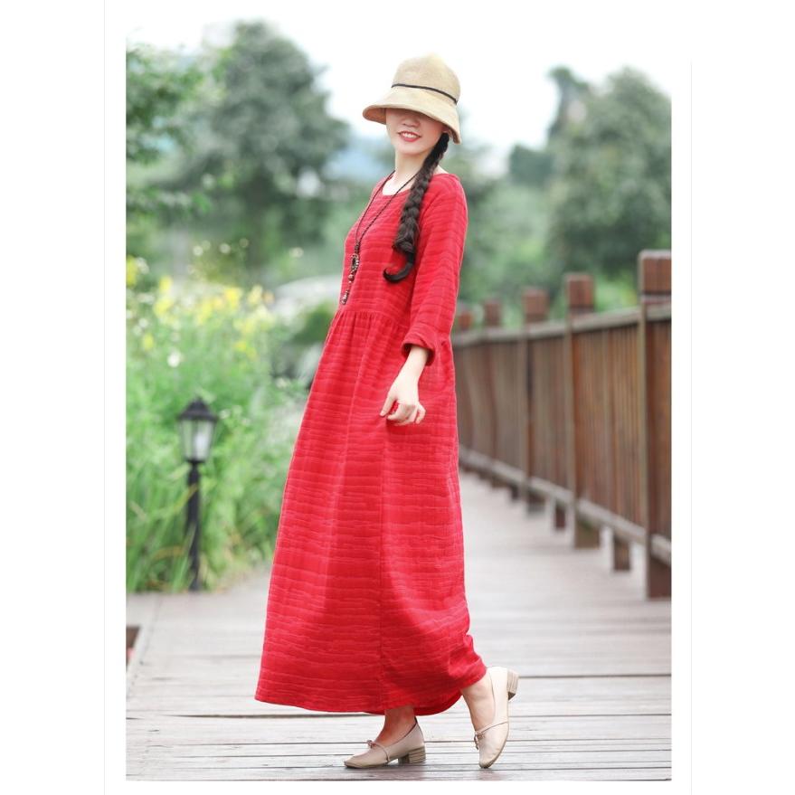 ワンピース レディース 麻混 リネン混 無地 ロング Aライン オーバーサイズ 長袖 体型カバー |  | 07