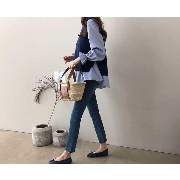 tシャツ Tシャツ アンサンブル レディース ニットベスト 長袖シャツセット 大きいサイズ ナチュラル シャツ ベルスリーブ |  | 11