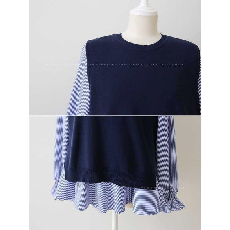 tシャツ Tシャツ アンサンブル レディース ニットベスト 長袖シャツセット 大きいサイズ ナチュラル シャツ ベルスリーブ |  | 17