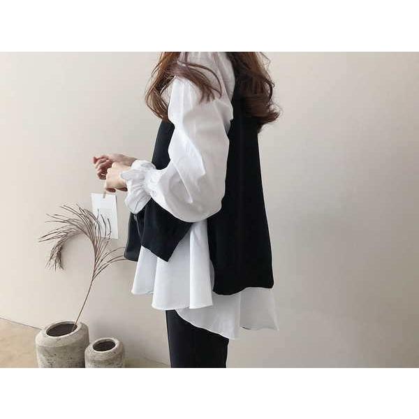 tシャツ Tシャツ アンサンブル レディース ニットベスト 長袖シャツセット 大きいサイズ ナチュラル シャツ ベルスリーブ |  | 05